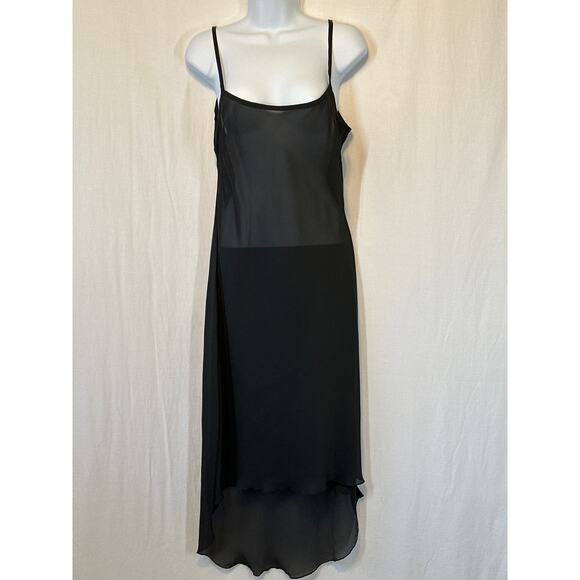 VTG CDC Dress Black 10 Sheer 2 Layers Asymmetrical Whimisgoth Dark Fairy - Picture 13 of 16